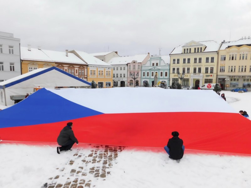 Česká vlajka v Pelhřimově
